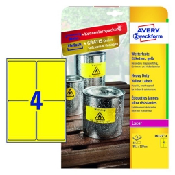 ETICHETTE AVERY 99,1X139 8FG GIALLO POLIESTERE