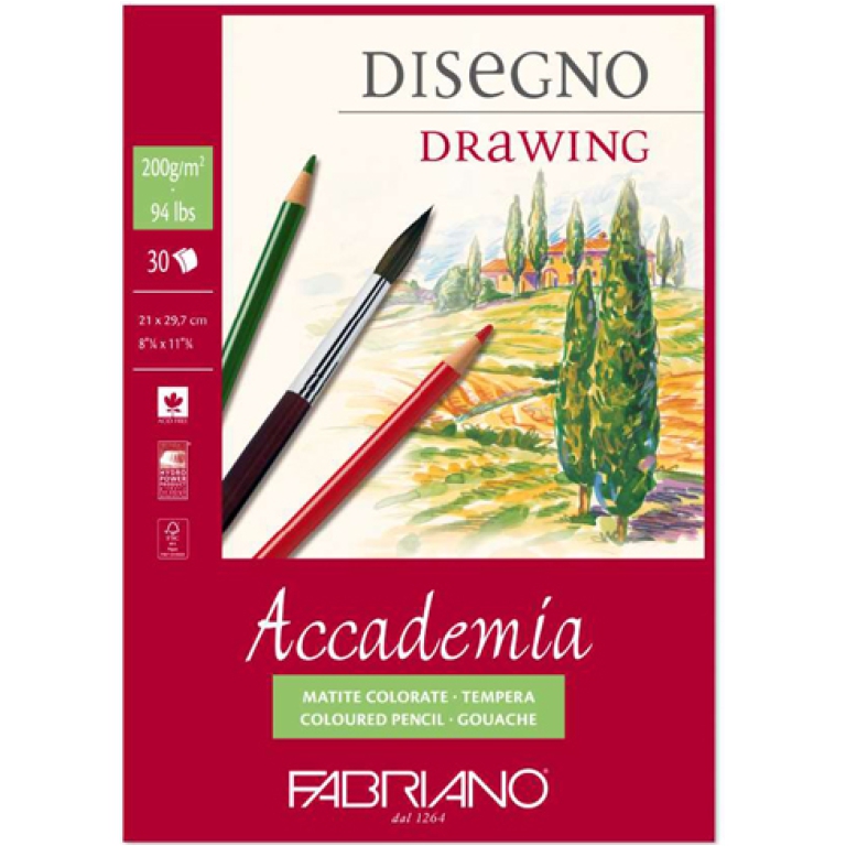 BLOCCO ACCADEMIA A4 21X29,7 30FG 200GR