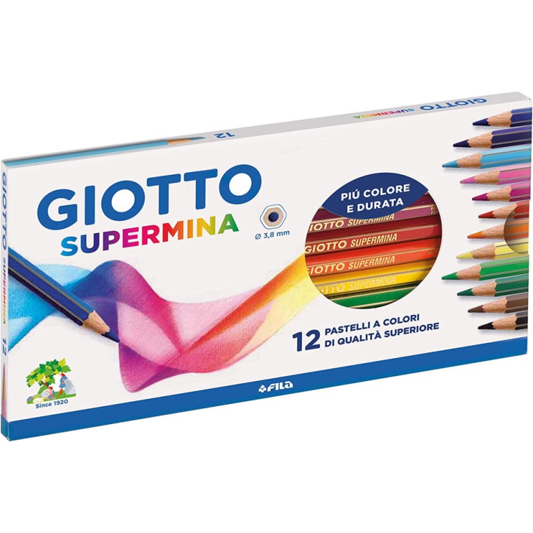 SUPERMINA 12 COLORI 10 CONFEZIONI PASTELLI GIOTTO