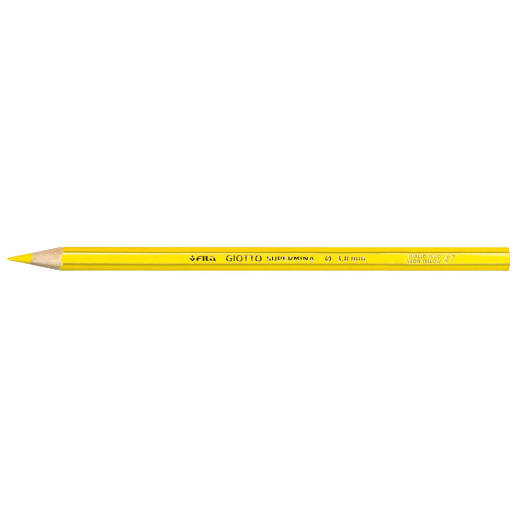 GIOTTO - 239051 - Pastello supermina monocolore giallo fluo 51 - Confezione  da 12 PZ - 8000825045462