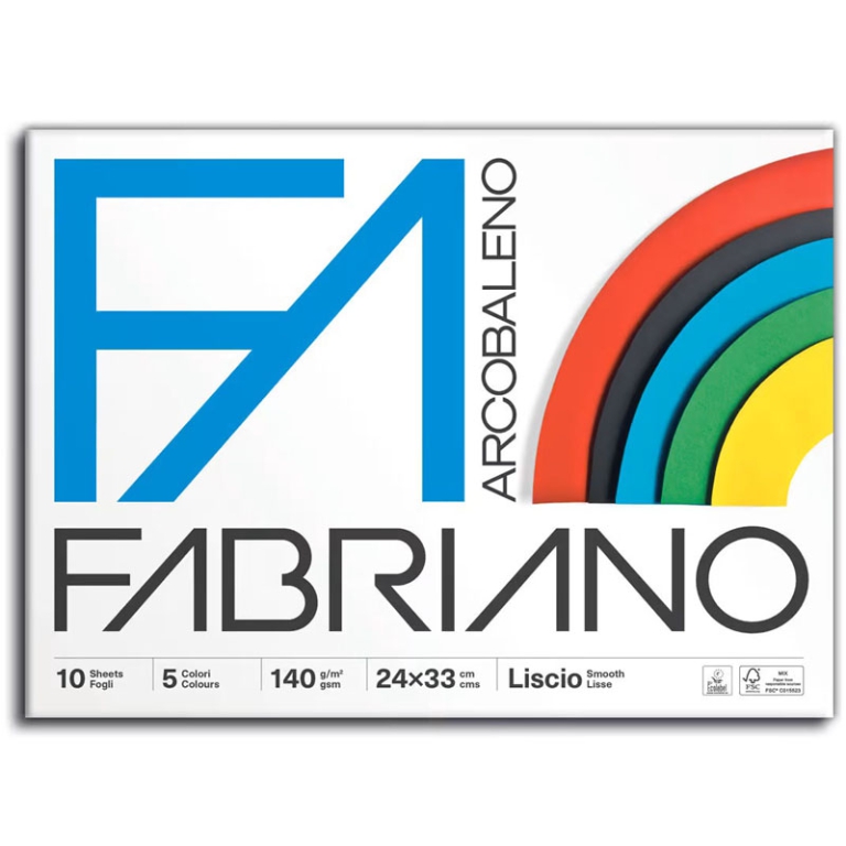 ALBUM ARCOBALENO 24X33 5 COLORI 10 FOGLI 140GR 10PZ 5