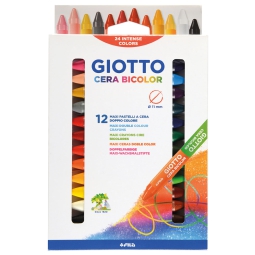 PASTELLI CERA 12 COLORI BICOLOR GIOTTO