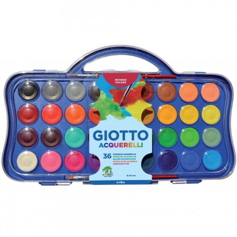 ACQUERELLI 36 COLORI 2 SCATOLE PLASTICA GIOTTO