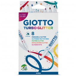 TURBO GLITTER 8 COLORI   PENNARELLI