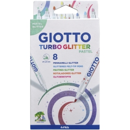 TURBO GLITTER 8 COLORI PASTEL PENNARELLI