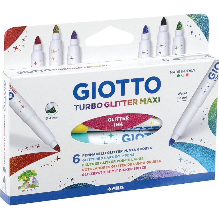 TURBO GLITTER MAXI 6 COLORI PENNARELLI GIOTTO