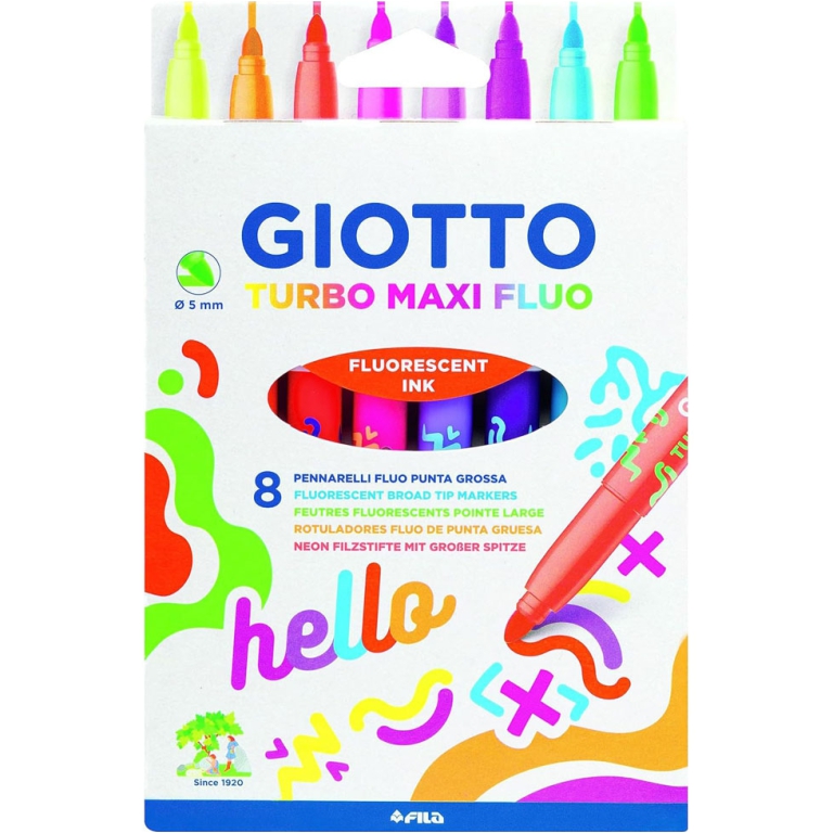 TURBOMAXI 8 COLORI FLUO  PENNARELLI GIOTTO