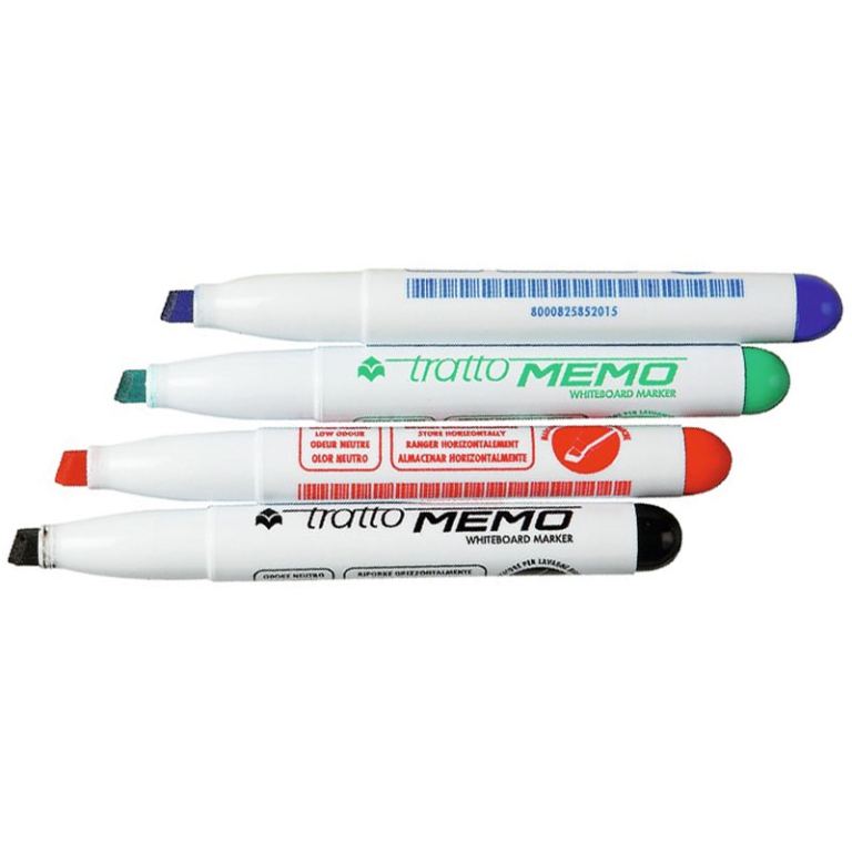TRATTO MEMO 4 COLORI PER LAVAGNA SCALPELLO GRANDE 5