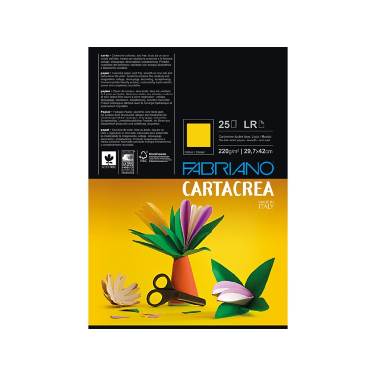 CARTA CREA A4 50FG GIALLO 220GR FABRIANO 2