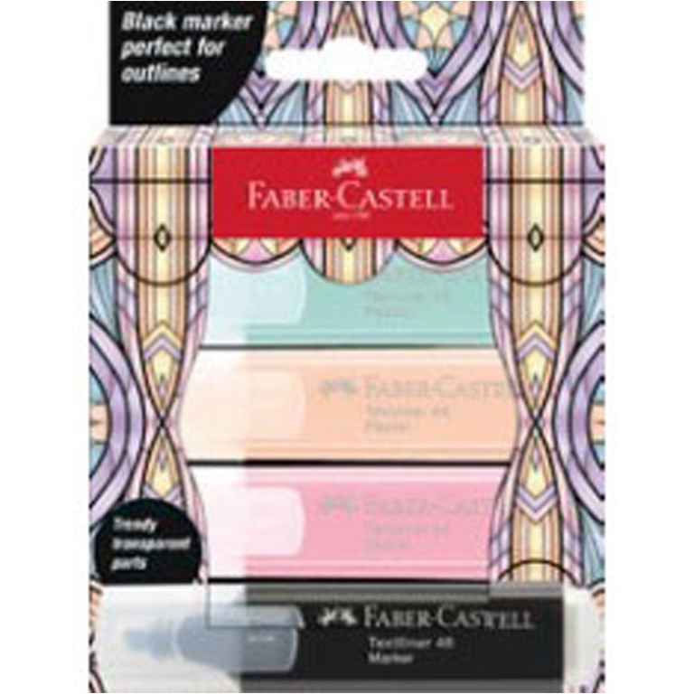 SET EVIDENZIATORI GLASSY 4PZ 10CF PASTEL FABER