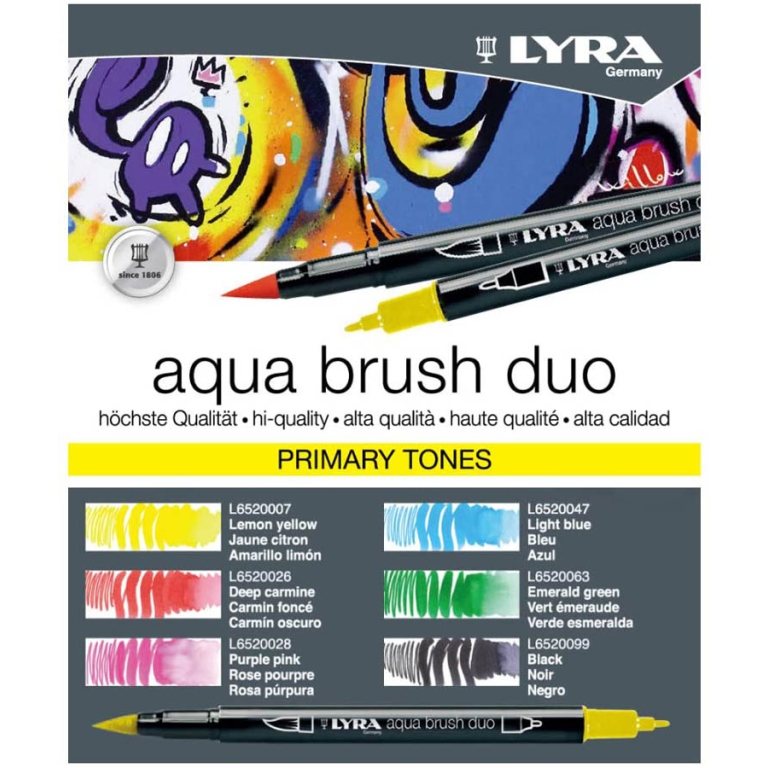 AQUA BRUSH DUO 6 COLORI PRIMARI ACQUERELLABILI 2