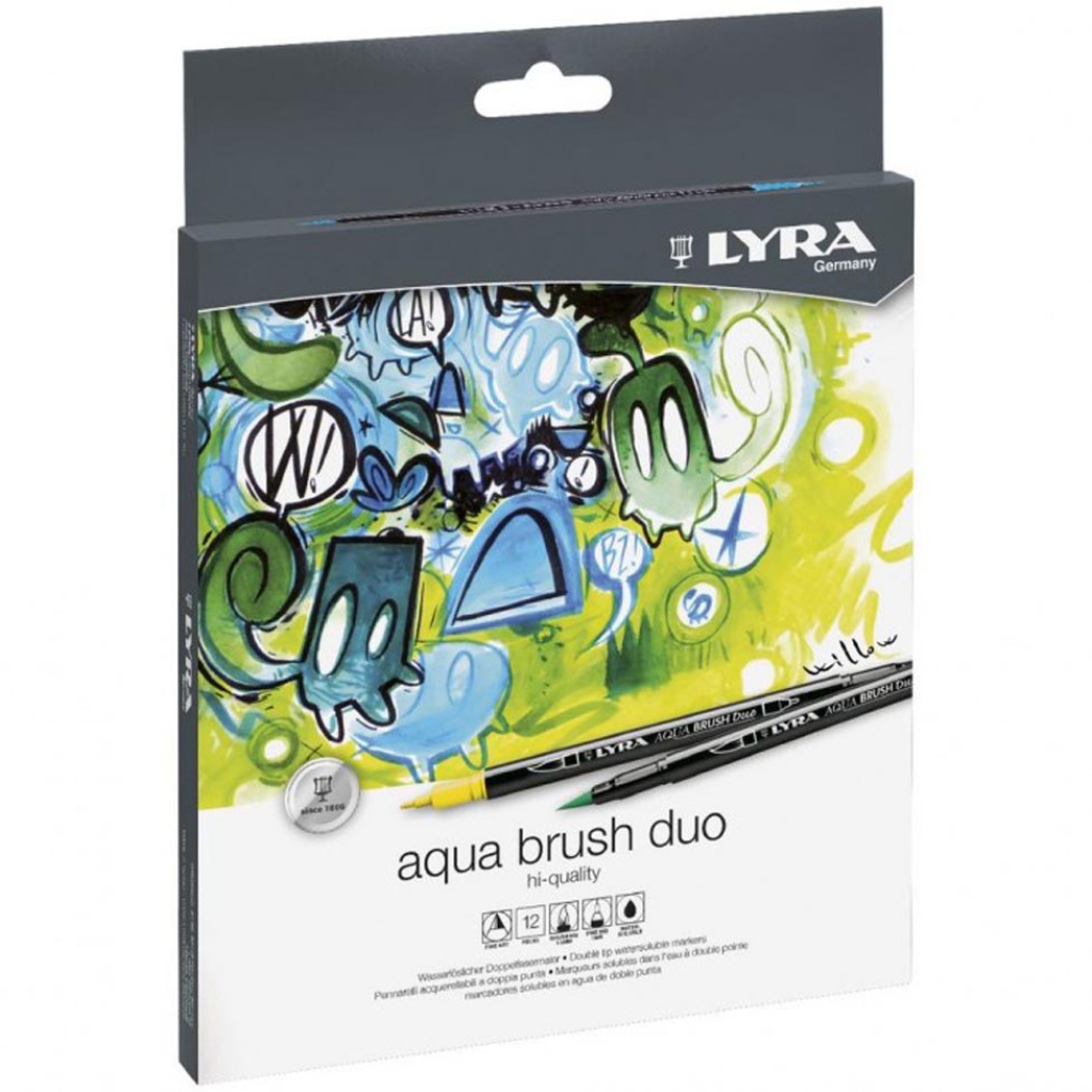 AQUA BRUSH DUO 12 COLORI PENNARELLI ACQUERELLABILI: vendita ingrosso con  consegna veloce