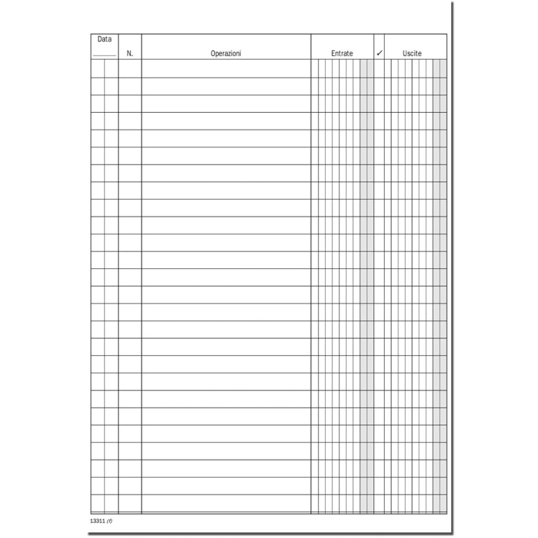 REGISTRO LIBRO CASSA A5  100PG