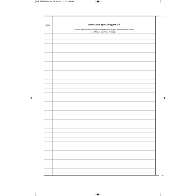 REGISTRO GIORNALE LAVORI A4 47 PAGINE NUMERATE 5
