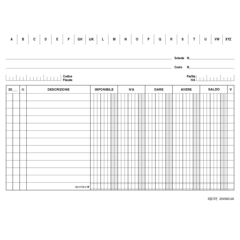 SCHEDE 150X210 IVA 100PZ ORIZZONTALE 6COL      265 2