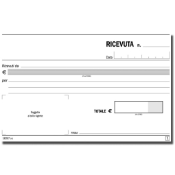 RICEVUTE 10X17 5PZ 50X2COPIE GENERICHE CARTA CHIMI