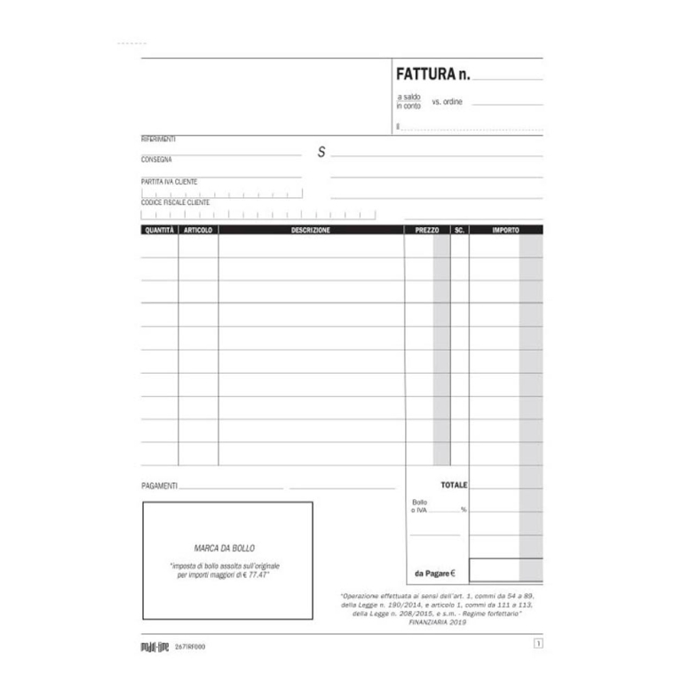 FATTURE REGIME FORFETTARIO 2 COPIE 15X21