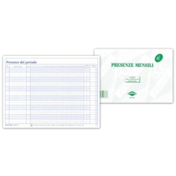 PRESENZE MENSILI A5 50X2 COPIE CARTA CHIMICA