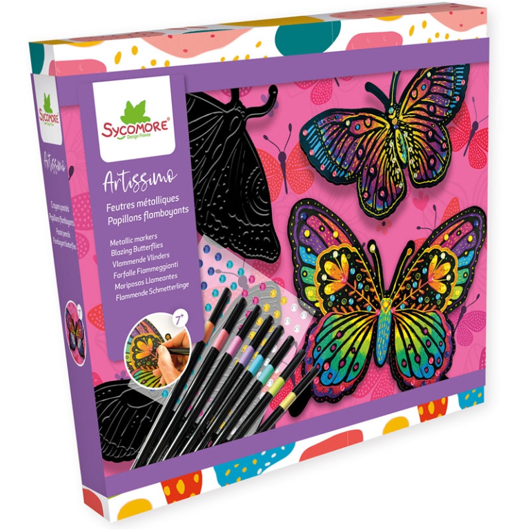 SET ARTISTICO COLORA FARFALLE CON 8 COLORI VIVACI