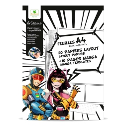 BLOCCHI FOGLI A 4 MANGA  CON GRIGLIA E TEXTURE