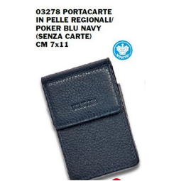 PORTACARTE REGIONALI IN  PELLE BLU NAVY CM7X11