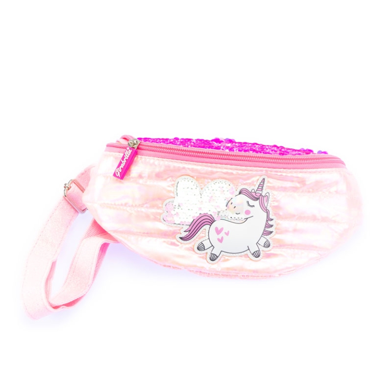 MARSUPIO UNICORNO CON PAILETTES GIRABRILLA
