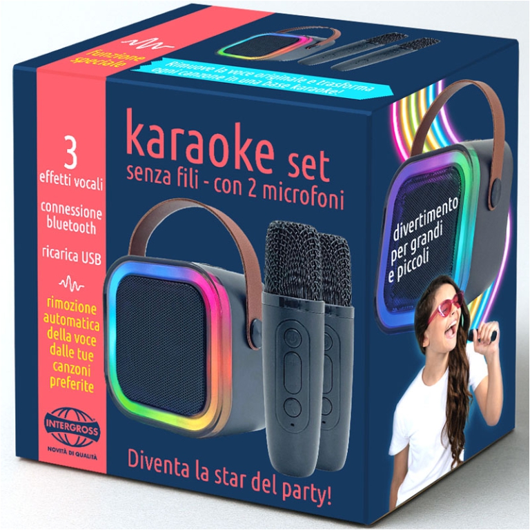 KARAOKE SET CON 2 MICROFONI