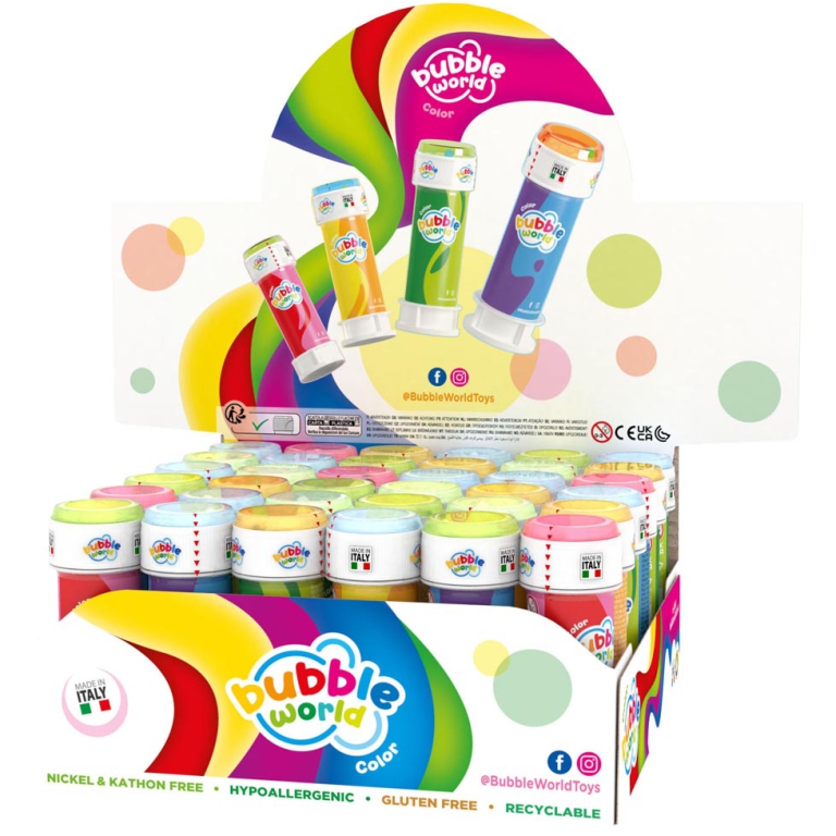 BOLLE SAPONE CON GIOCO NEL TAPPO 60ML 36PZ 2