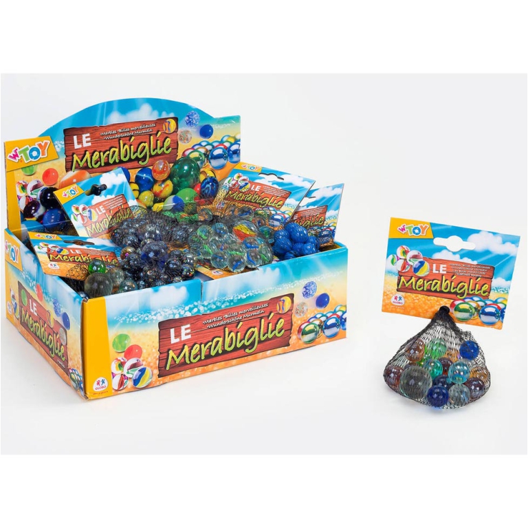 BIGLIE VETRO 20MM + 25MM IN RETE 21PZ