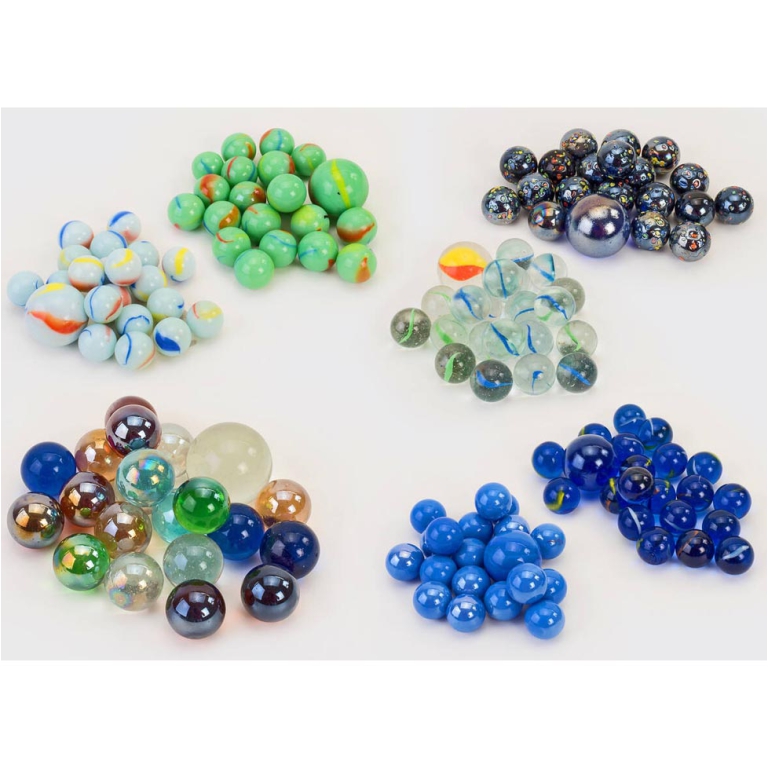 BIGLIE VETRO 20MM + 25MM IN RETE 21PZ 2