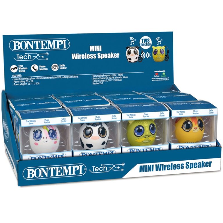 SPEAKER MINI WIRELESS A  FORMA DI ANIMALE
