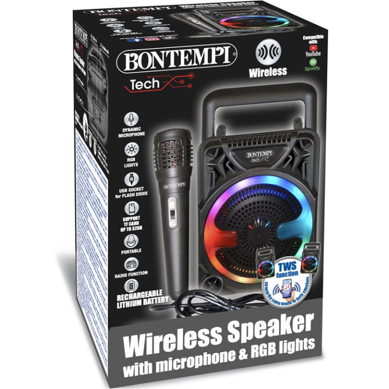 SPEAKER WIRELESS CON LUCI E  MICROFONO