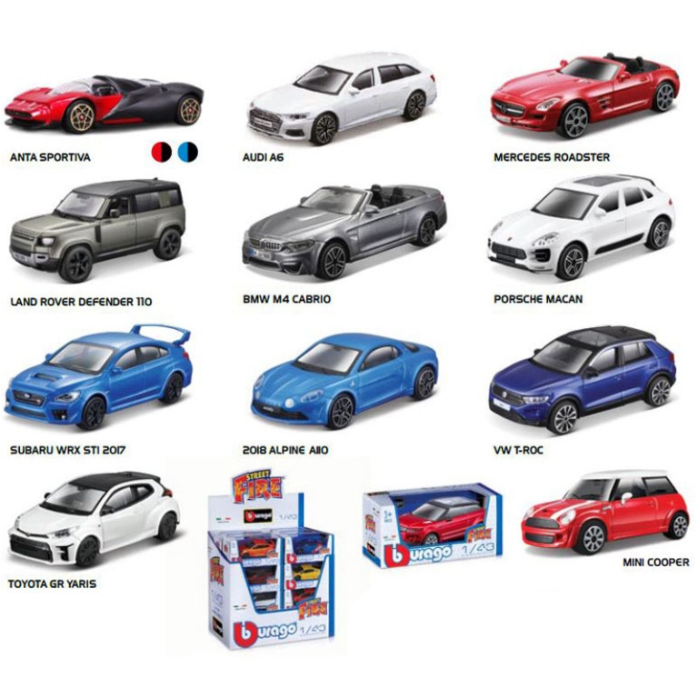 AUTO BURAGO 24PZ IN EXPO STREET FIRE 1:43