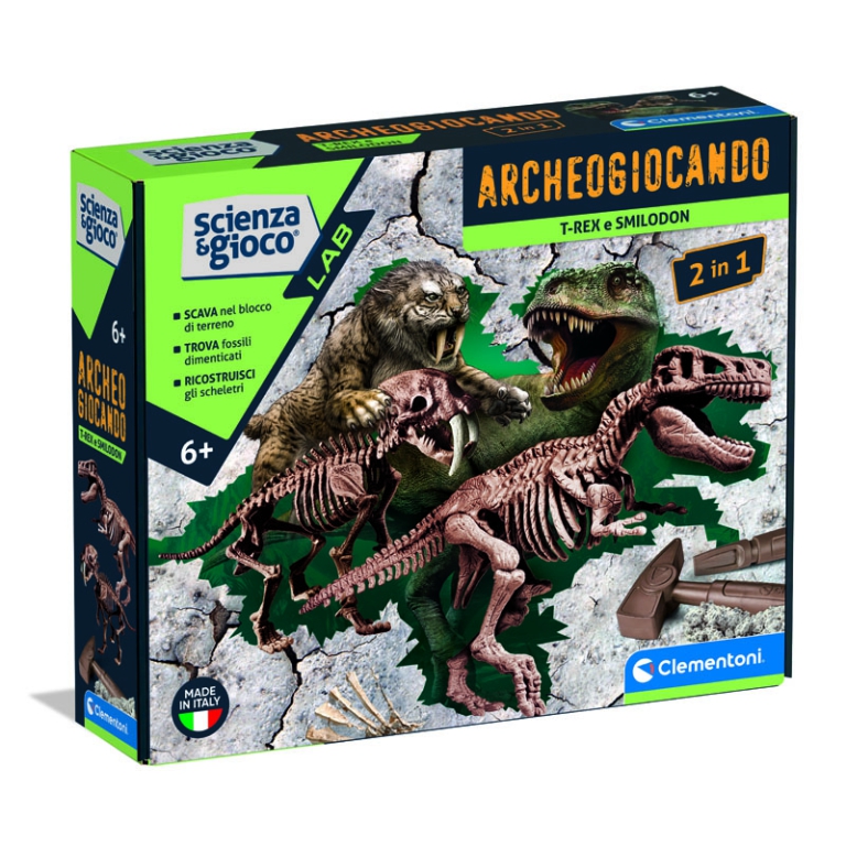 ARCHEOGIOCANDO T REX E   SMILODON 2 IN 1