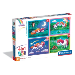 PUZZLE 4 IN 1 UNICORNI   3+ ANNI