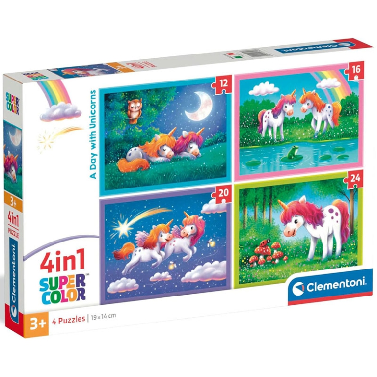 PUZZLE 4 IN 1 UNICORNI 3+ ANNI