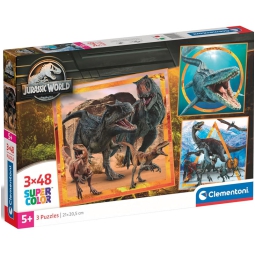 PUZZLE 3X48 JURASSIC WORLD 5+ ANNI