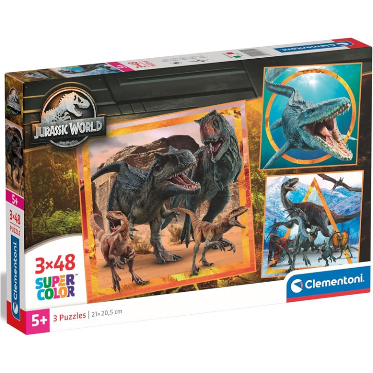 PUZZLE 3X48 JURASSIC WORLD 5+ ANNI