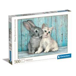 PUZZLE 500PZ CAT & BUNNY