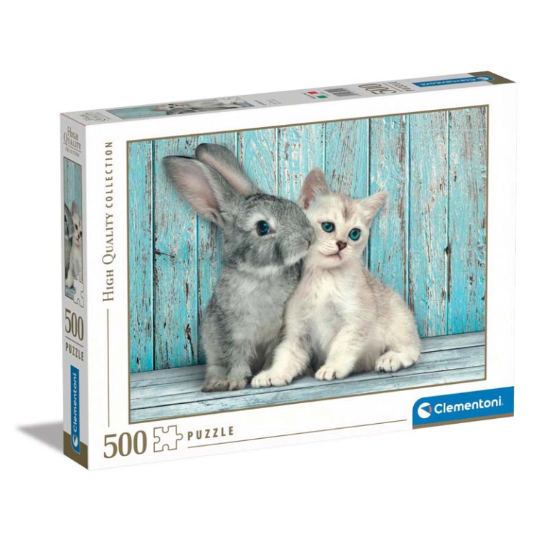 PUZZLE 500PZ CAT & BUNNY