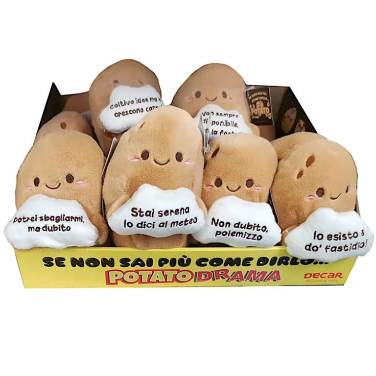 PELUCHE POTATO DRAMA CON 12 FRASI H16CM
