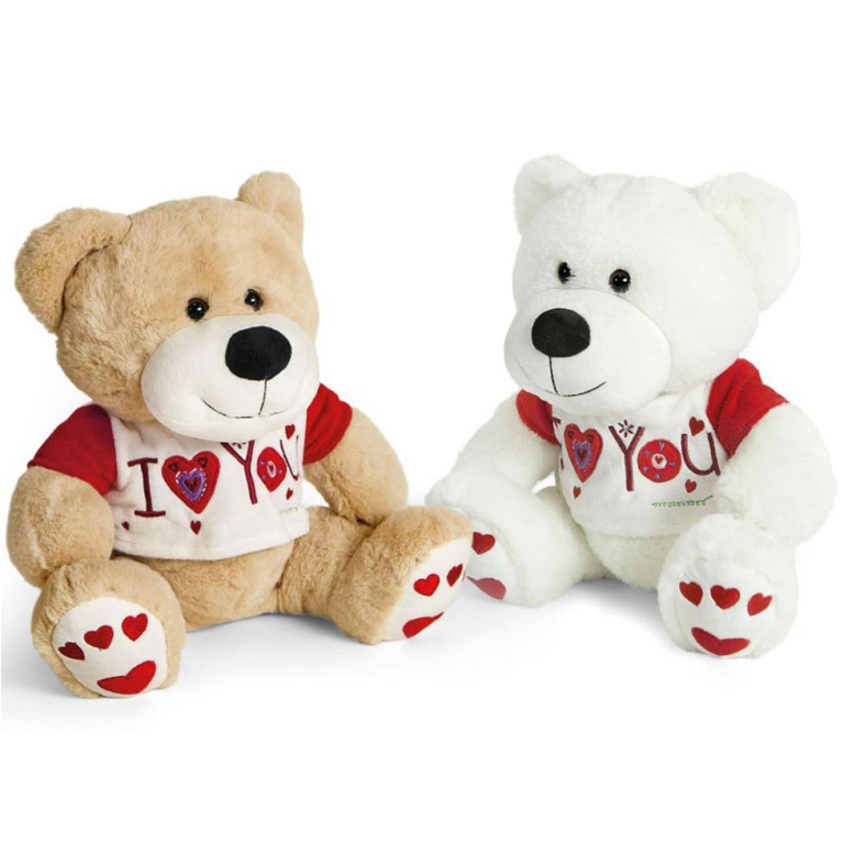 PELUCHE ORSO 40CM CON T-SHIRT RICAMATA