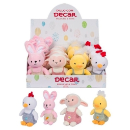 PELUCHES ANIMALI IN SALOPETTE 16CM