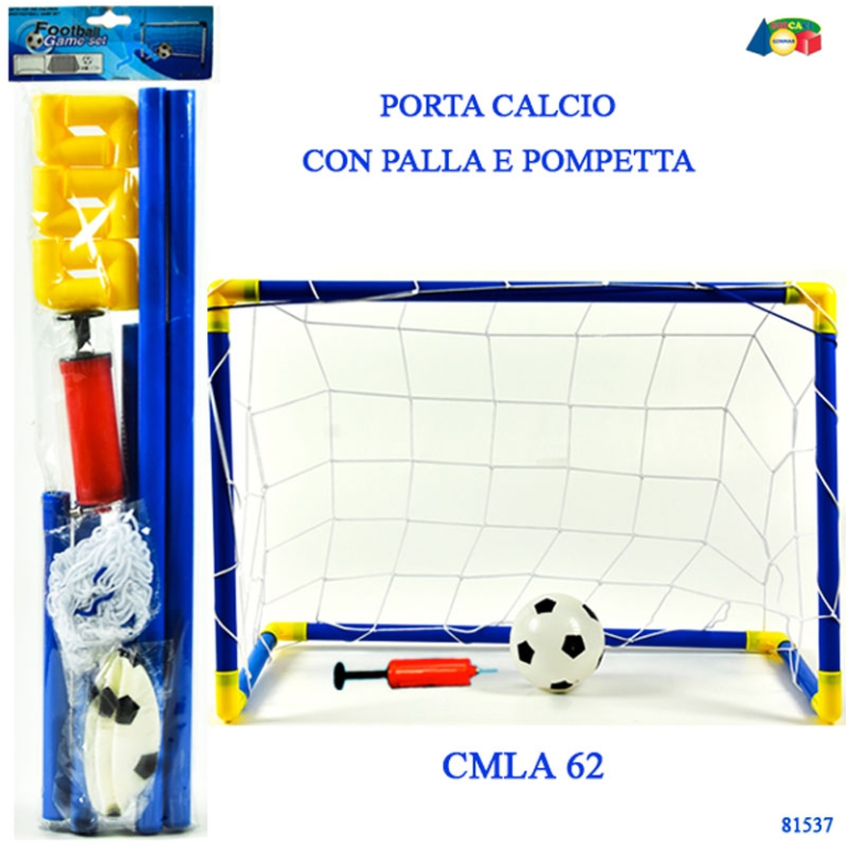 PORTA CALCIO CON POMPA E PALLA