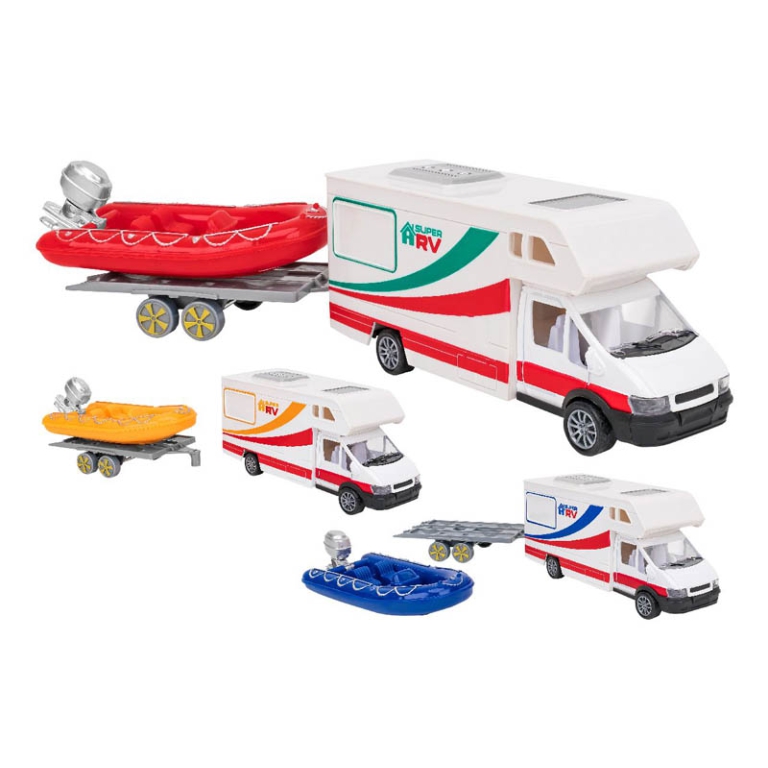 CAMPER CON GOMMONE DIE CAST RETROCARICA 12X37X7CM 2