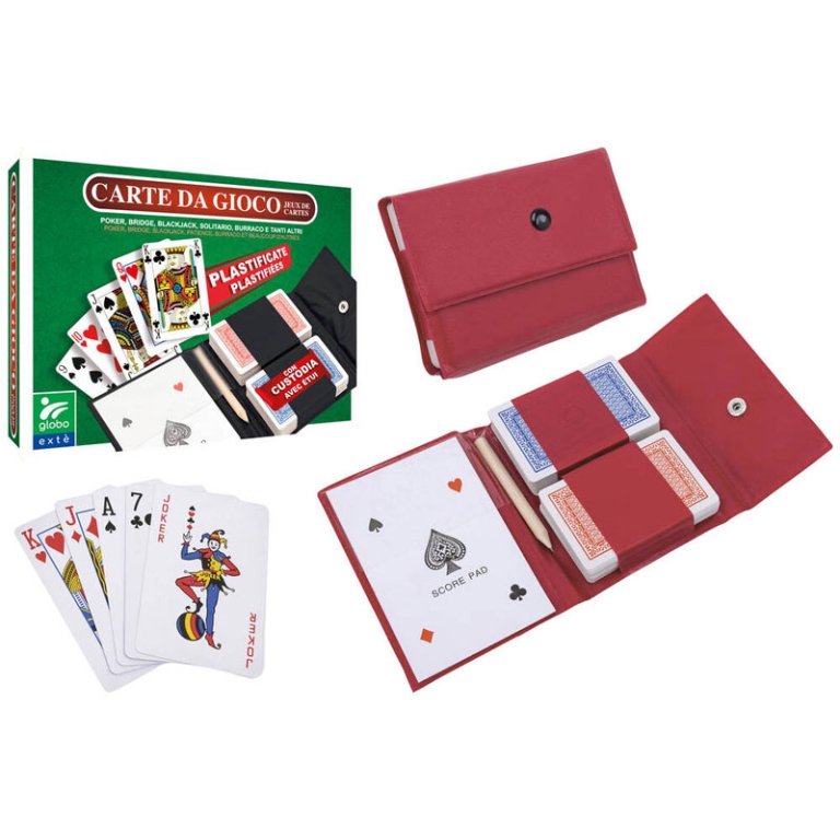 CARTE DA POKER 2 MAZZI   CON ASTUCCIO