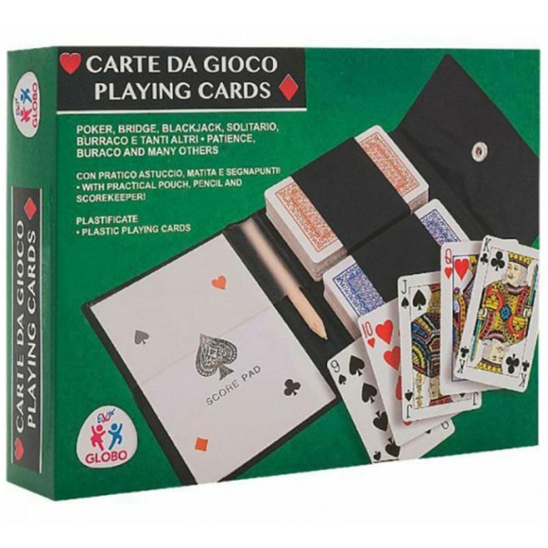 CARTE DA POKER 2 MAZZI   CON ASTUCCIO 10X13X3CM 2
