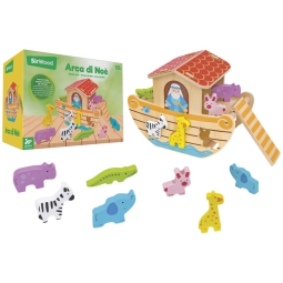 ARCA DI NOE CON 12 ANIMALI IN LEGNO