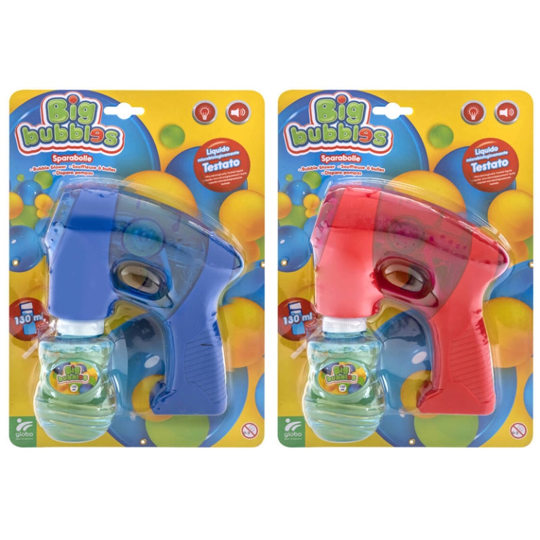 PISTOLA SPARA BOLLE SAPONE LUCI SUONI+REFILL 130ML 2