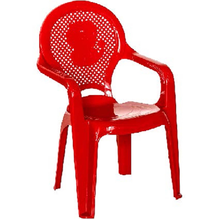 SEDIA IMPILABILE CON BRACCIOLI ROSSA H53CM